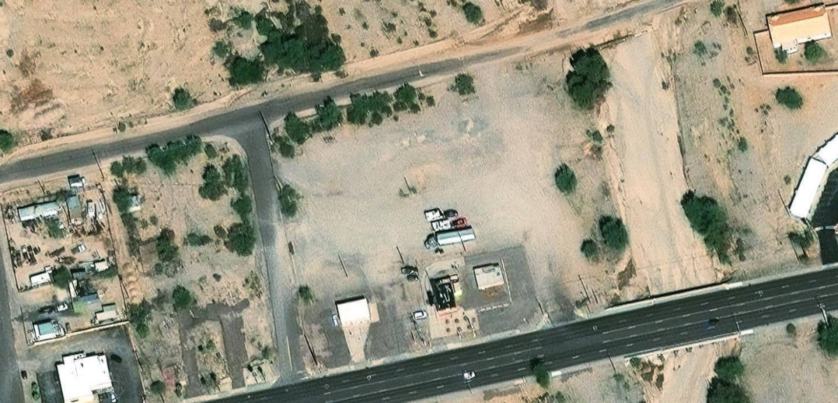 Aerial view of the East Pima parking area